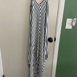 Black and White Striped Maxi Dress